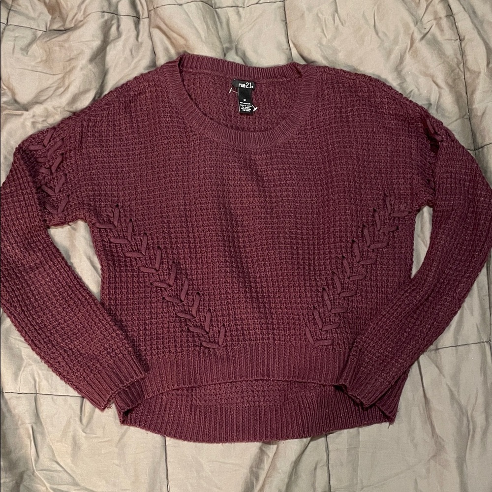 Rue21 Women's Crew Neck Sweater - Wine